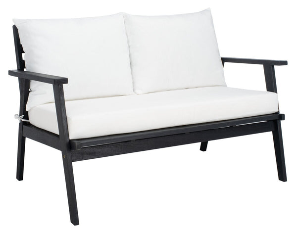Deacon Contemporary 4-Piece Living Set for Stylish Outdoor Spaces with Comfy Pillows and Table