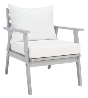 Deacon Contemporary 4-Piece Living Set for Stylish Outdoor Spaces with Comfy Pillows and Table