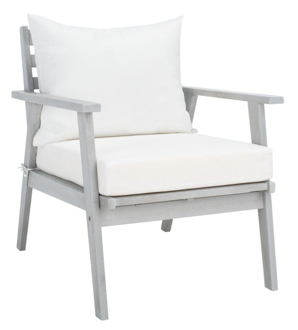 Deacon Contemporary 4-Piece Living Set for Stylish Outdoor Spaces with Comfy Pillows and Table