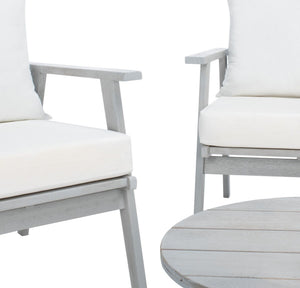 Deacon Contemporary 4-Piece Living Set for Stylish Outdoor Spaces with Comfy Pillows and Table