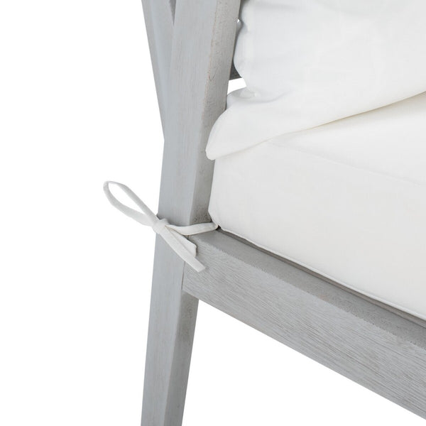 Deacon Contemporary 4-Piece Living Set for Stylish Outdoor Spaces with Comfy Pillows and Table