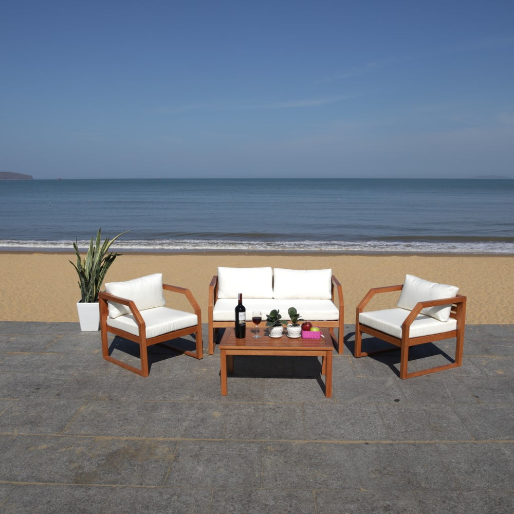 Safavieh Dren 4 Pc Living Set in Natural and Beige PAT7067A 889048792074