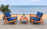 Safavieh Larence 4 Pc Living Set in Natural and Navy PAT7068B 889048750654
