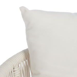 Velso 4-Piece Luxe Boho Outdoor Living Set with Acacia Wood, Navy Rope, and Cozy Beige Cushions