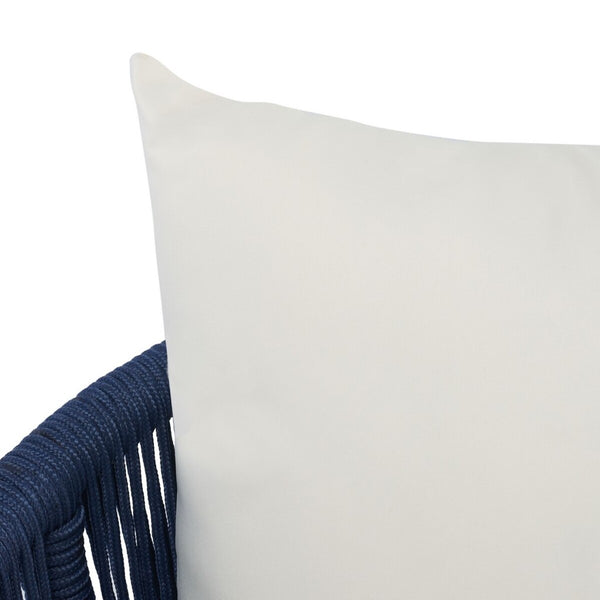 Velso 4-Piece Luxe Boho Outdoor Living Set with Acacia Wood, Navy Rope, and Cozy Beige Cushions