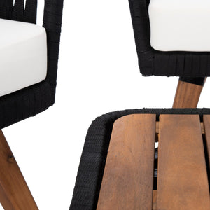 Ransin 4-Piece Contemporary Outdoor Living Set with Plush Cushions and Stylish Acacia Wood Table