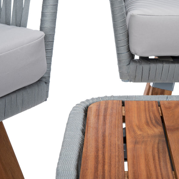 Ransin 4-Piece Contemporary Outdoor Living Set with Plush Cushions and Stylish Acacia Wood Table