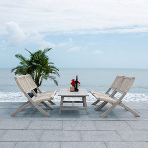 Blaze 5 Piece Outdoor Coffee Set - Stylish Colonial Design with Rattan Chairs and Elegant Table