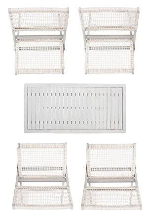 Blaze 5 Piece Outdoor Coffee Set - Stylish Colonial Design with Rattan Chairs and Elegant Table