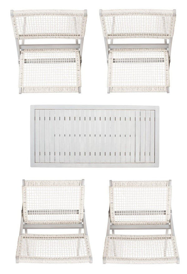 Blaze 5 Piece Outdoor Coffee Set - Stylish Colonial Design with Rattan Chairs and Elegant Table