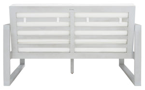 Safavieh Emiko Outdoor Bench Grey Wood/Beige Cushion Wood / Polyester PAT7302B