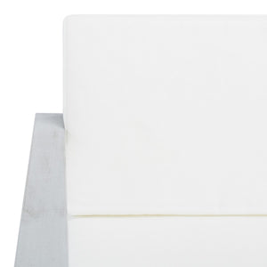 Safavieh Emiko Outdoor Bench Grey Wood/Beige Cushion Wood / Polyester PAT7302B