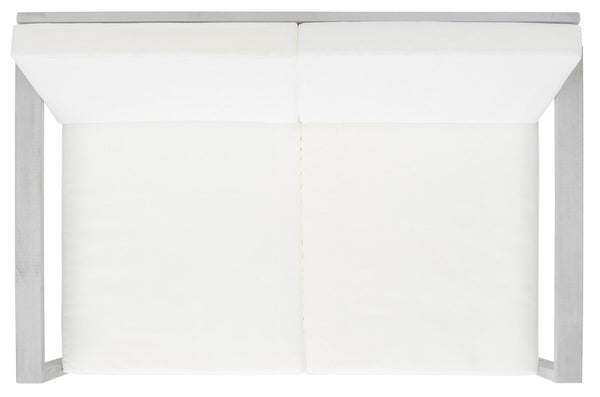 Safavieh Emiko Outdoor Bench Grey Wood/Beige Cushion Wood / Polyester PAT7302B