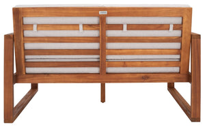 Safavieh Emiko Outdoor Bench Natural Wood/Light Grey Cushion Wood / Polyester PAT7302E