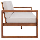 Safavieh Emiko Outdoor Bench Natural Wood/Light Grey Cushion Wood / Polyester PAT7302E