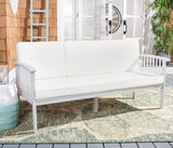Safavieh Finnick Outdoor Bench Grey Wood/Beige Cushion Wood / Polyester PAT7303B