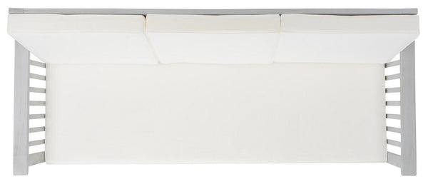 Safavieh Finnick Outdoor Bench Grey Wood/Beige Cushion Wood / Polyester PAT7303B