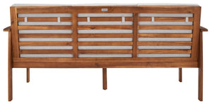 Safavieh Finnick Outdoor Bench Natural Wood/Light Grey Cushion Wood / Polyester PAT7303E