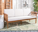 Safavieh Finnick Outdoor Bench Natural Wood/Light Grey Cushion Wood / Polyester PAT7303E