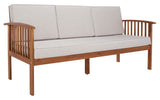 Safavieh Finnick Outdoor Bench Natural Wood/Light Grey Cushion Wood / Polyester PAT7303E