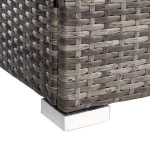 Machie 4 Piece Outdoor Living Set - Elegant Wicker Frame with Plush Cushions & Glass Coffee Table