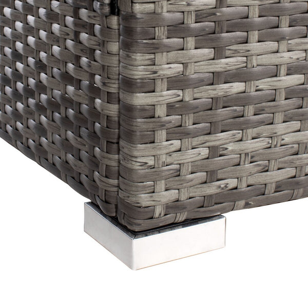 Machie 4 Piece Outdoor Living Set - Elegant Wicker Frame with Plush Cushions & Glass Coffee Table