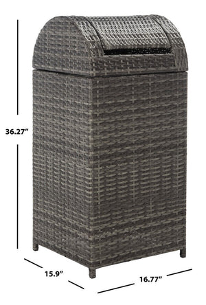 Mazeli Decorative Trash Bin - Chic Outdoor Waste Container with Removable Top and Steel Frame Design