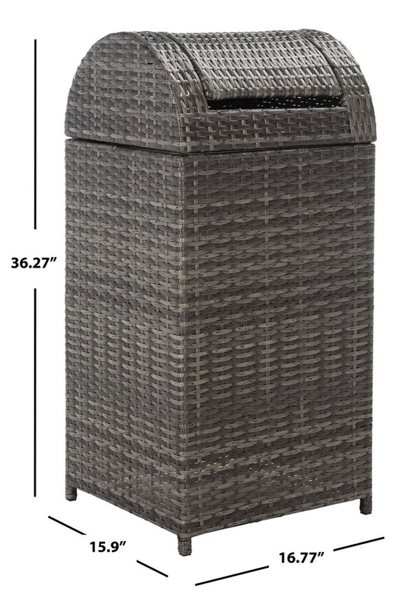 Mazeli Decorative Trash Bin - Chic Outdoor Waste Container with Removable Top and Steel Frame Design