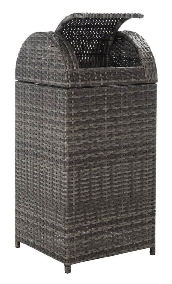 Mazeli Decorative Trash Bin - Chic Outdoor Waste Container with Removable Top and Steel Frame Design