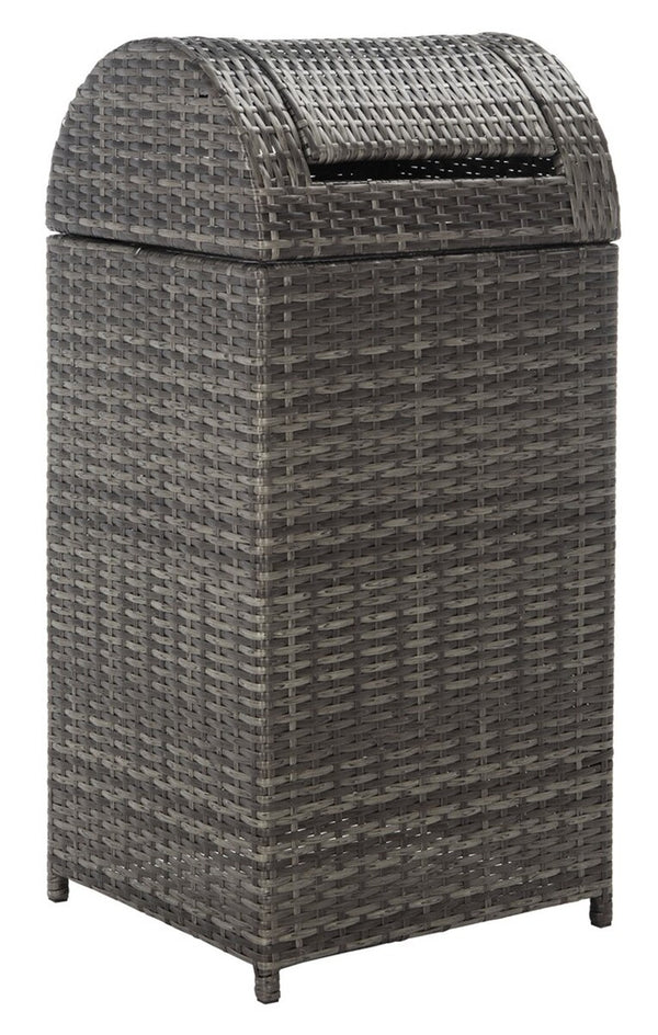 Mazeli Decorative Trash Bin - Chic Outdoor Waste Container with Removable Top and Steel Frame Design