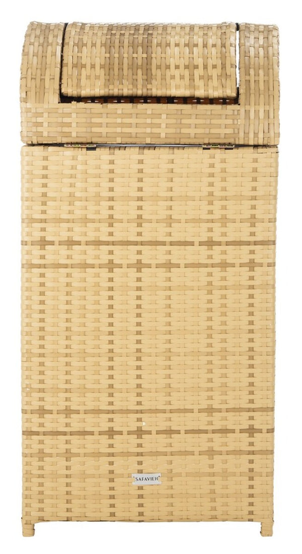 Mazeli Decorative Trash Bin - Chic Outdoor Waste Container with Removable Top and Steel Frame Design