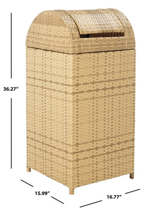 Mazeli Decorative Trash Bin - Chic Outdoor Waste Container with Removable Top and Steel Frame Design