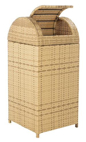 Mazeli Decorative Trash Bin - Chic Outdoor Waste Container with Removable Top and Steel Frame Design