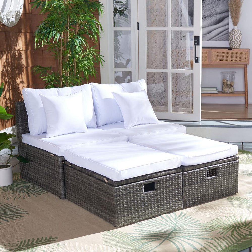 Pramla Outdoor Set with Chic Ottoman - Stylish Storage Solution for Relaxing Sunbathing Sessions