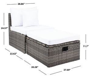 Pramla Outdoor Set with Chic Ottoman - Stylish Storage Solution for Relaxing Sunbathing Sessions