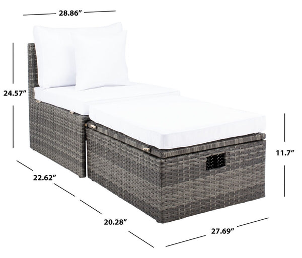 Pramla Outdoor Set with Chic Ottoman - Stylish Storage Solution for Relaxing Sunbathing Sessions