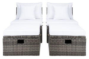 Pramla Outdoor Set with Chic Ottoman - Stylish Storage Solution for Relaxing Sunbathing Sessions