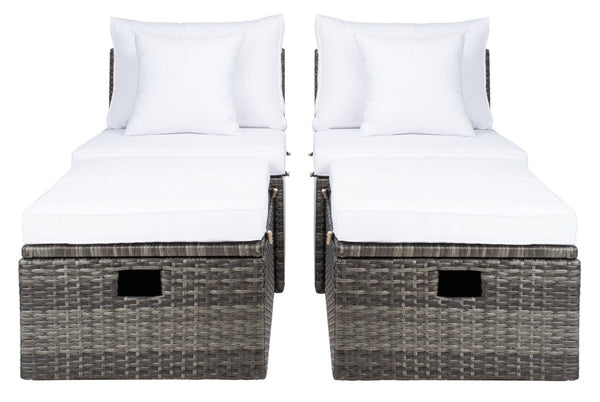 Pramla Outdoor Set with Chic Ottoman - Stylish Storage Solution for Relaxing Sunbathing Sessions