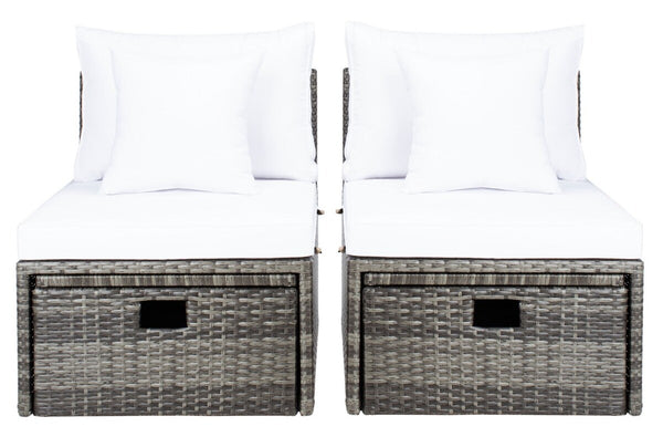 Pramla Outdoor Set with Chic Ottoman - Stylish Storage Solution for Relaxing Sunbathing Sessions