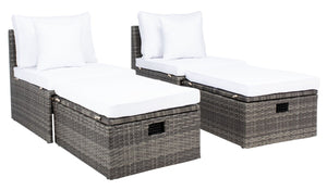 Pramla Outdoor Set with Chic Ottoman - Stylish Storage Solution for Relaxing Sunbathing Sessions