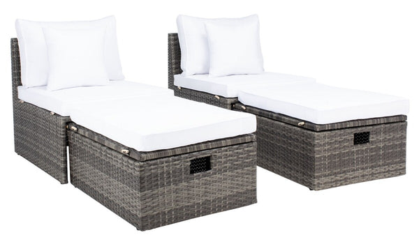 Pramla Outdoor Set with Chic Ottoman - Stylish Storage Solution for Relaxing Sunbathing Sessions