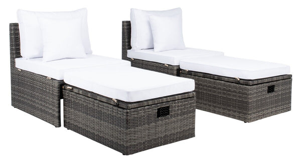 Pramla Outdoor Set with Chic Ottoman - Stylish Storage Solution for Relaxing Sunbathing Sessions