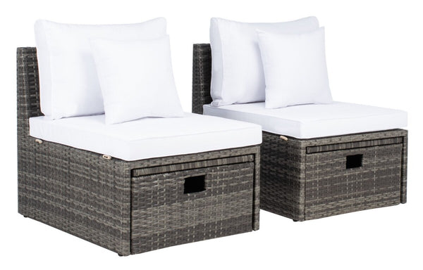 Pramla Outdoor Set with Chic Ottoman - Stylish Storage Solution for Relaxing Sunbathing Sessions