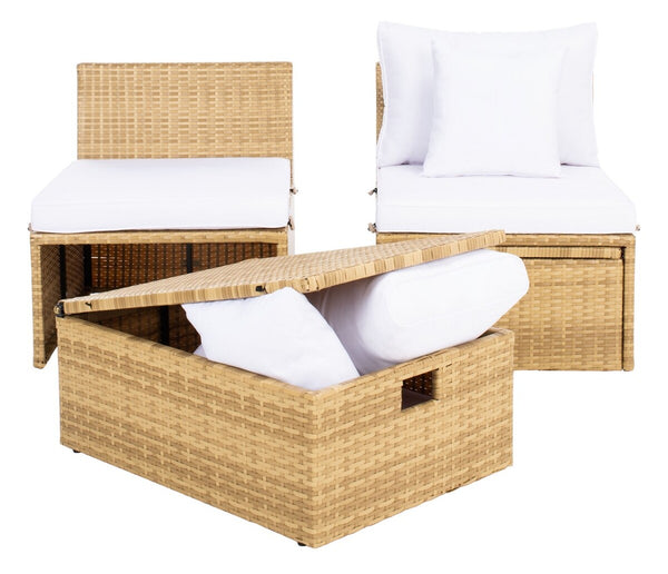 Pramla Outdoor Set with Chic Ottoman - Stylish Storage Solution for Relaxing Sunbathing Sessions