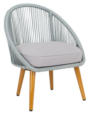 Halcott 4-Piece Mid-Century Modern Living Set with Stylish Barrel Chairs and Glass Coffee Table