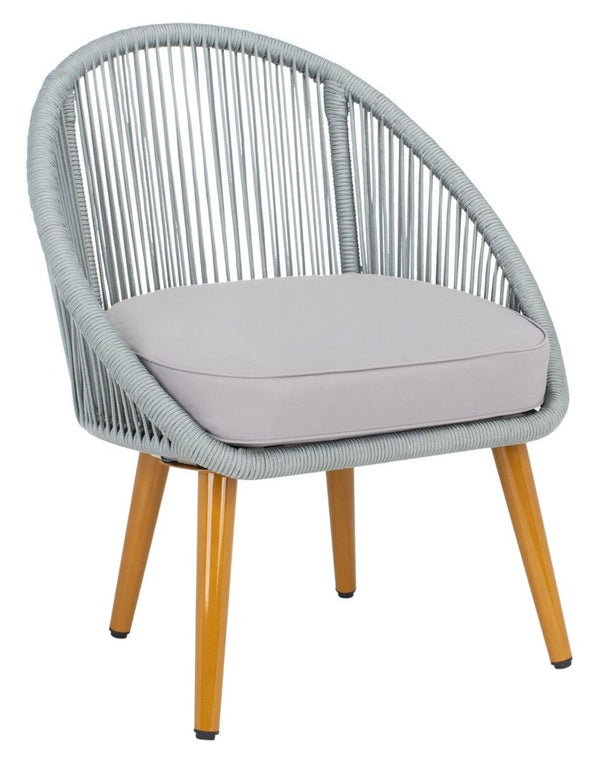 Halcott 4-Piece Mid-Century Modern Living Set with Stylish Barrel Chairs and Glass Coffee Table