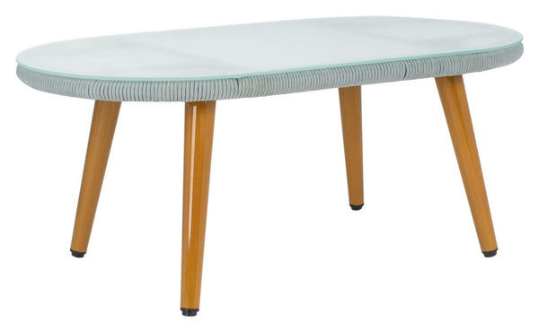 Halcott 4-Piece Mid-Century Modern Living Set with Stylish Barrel Chairs and Glass Coffee Table