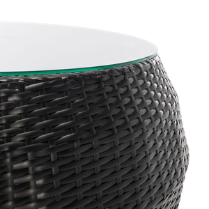 Safavieh Jesvita Living Set Black/White Cushion/Navy Thin Stripe PAT7701A-4BX