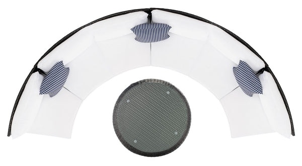 Safavieh Jesvita Living Set Black/White Cushion/Navy Thin Stripe PAT7701A-4BX