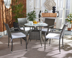 Laina Bistro Set - Elegant Outdoor Dining Experience with Modern Wicker and Comfortable Cushions